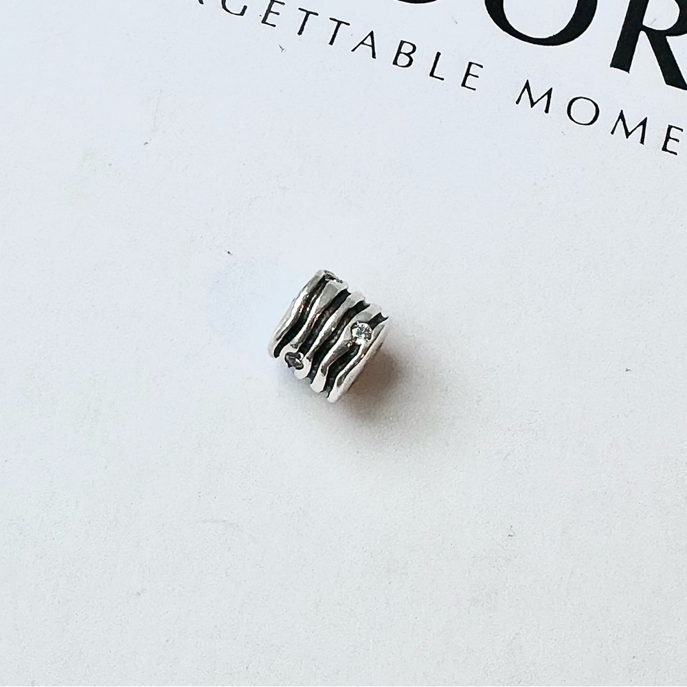 Pandora Wavy Lines Charm with Clear Cz